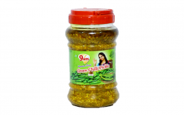 9am Green Chilli Pickle   Plastic Jar  1 kilogram
